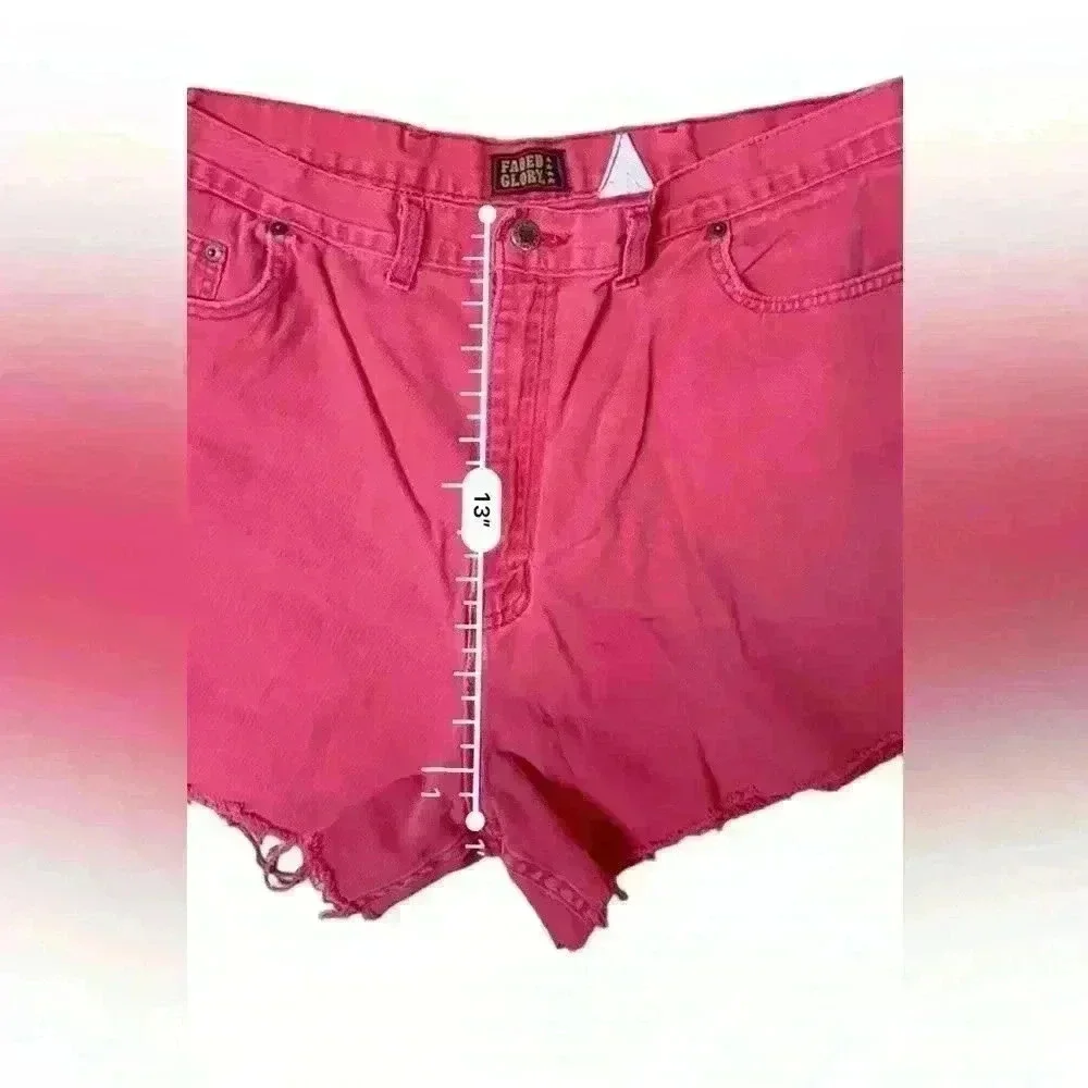 Vintage 90's Pink Faded Glory Raw Hem Cut Off Denim Shorts 24” Waist